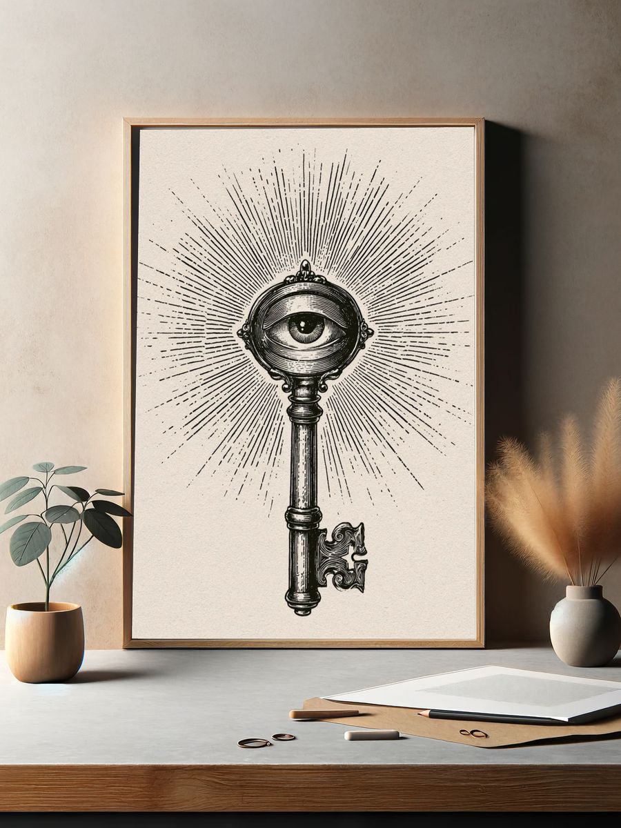 Mystic Eye Key Typography Print. — room view 2