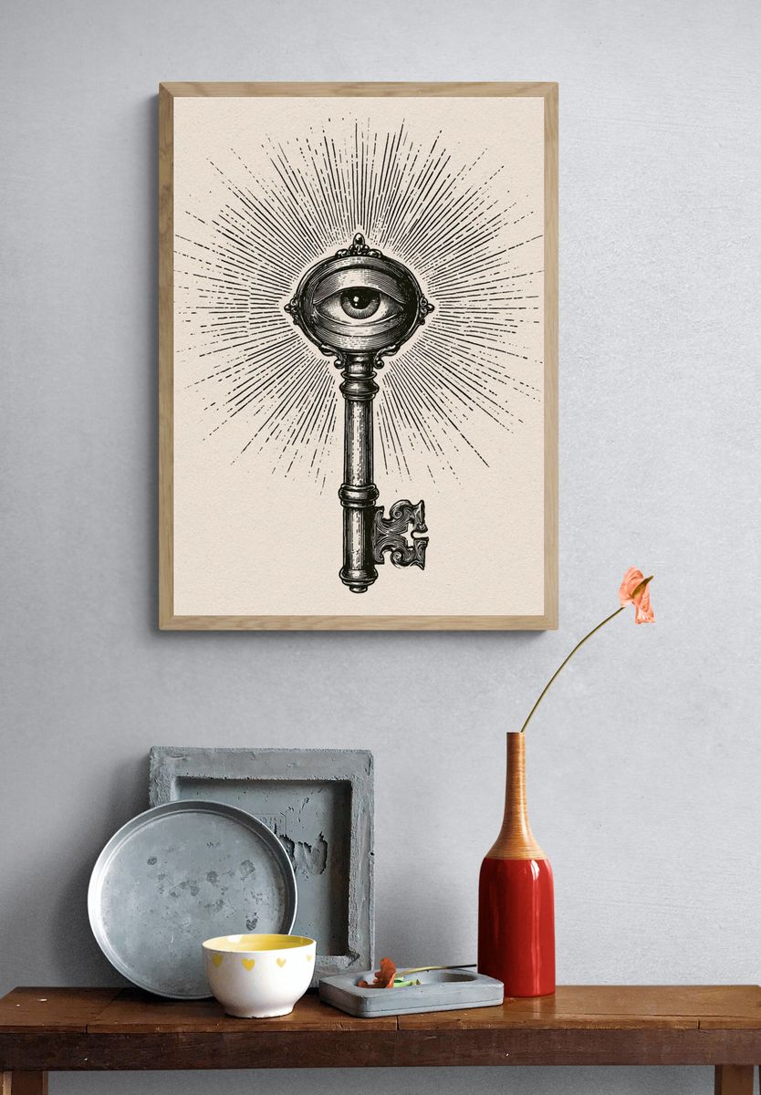 Mystic Eye Key Typography Print. — room view 3