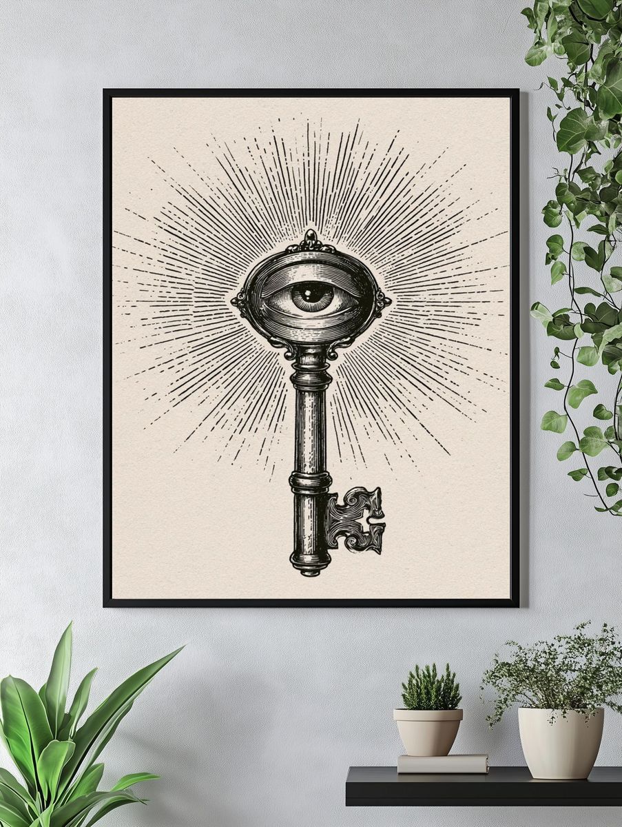 Mystic Eye Key Typography Print. — room view 4