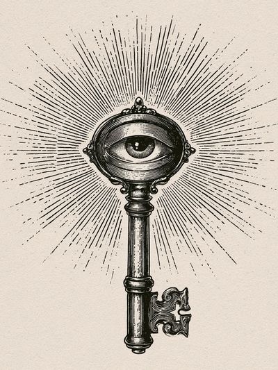 Mystic Eye Key Typography Print. poster