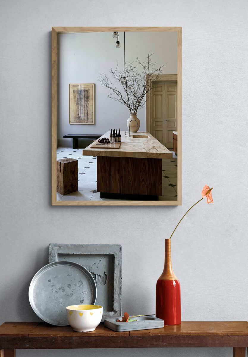 Elegant Minimalist Kitchen Interior Print. — room view 3