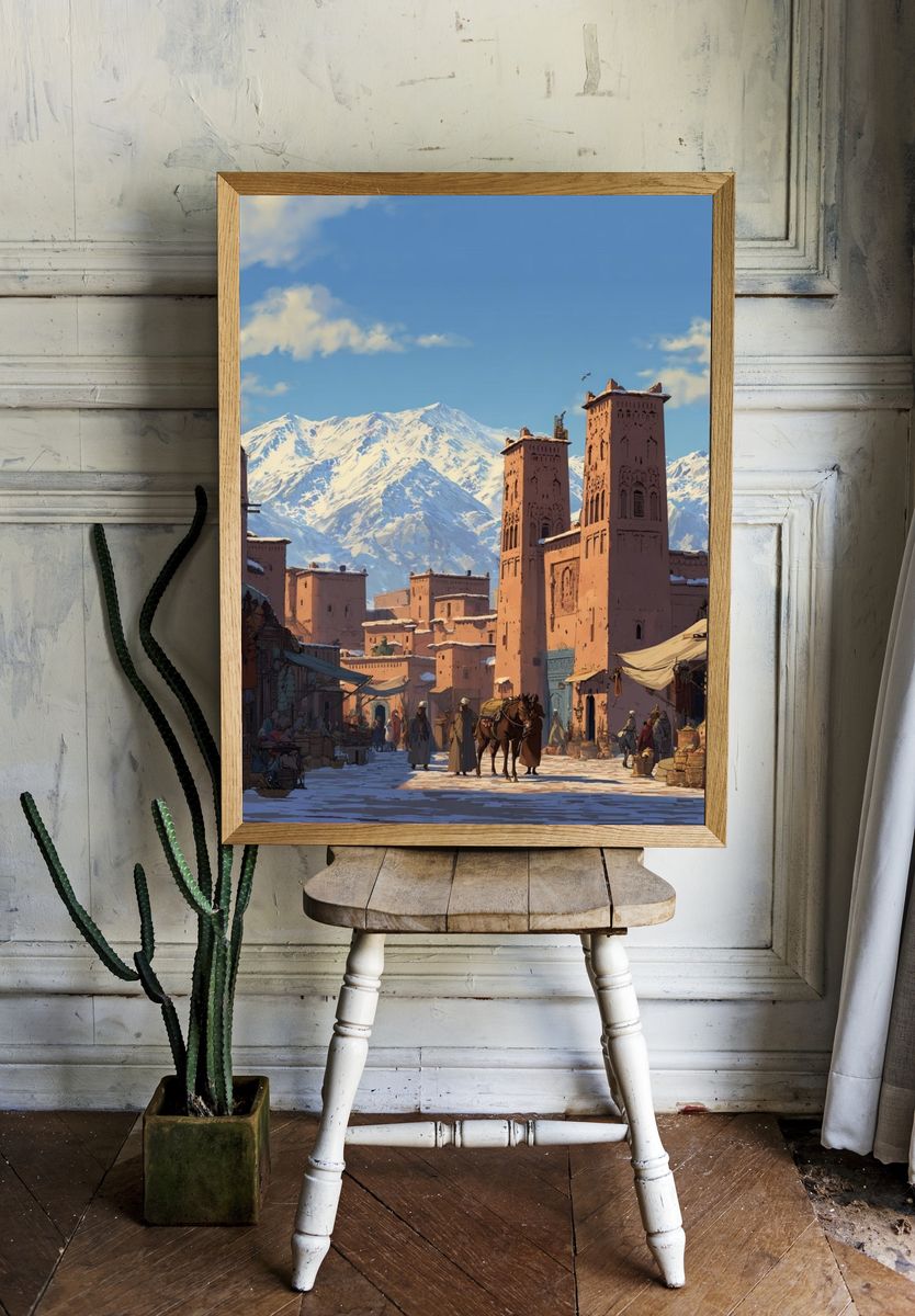 Marrakech Market — Illustration Print. — room view 1