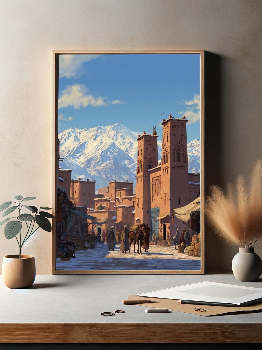 Marrakech Market — Illustration Print. — room view 2