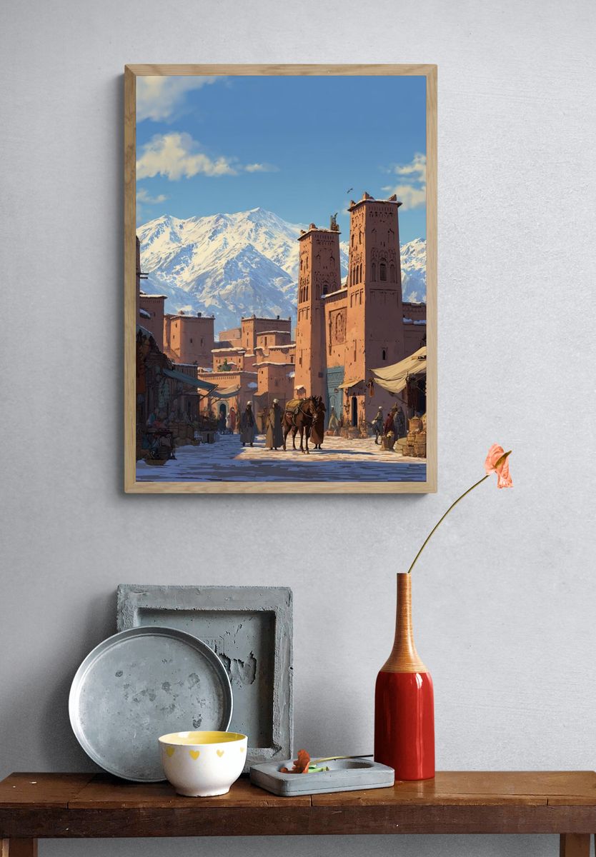 Marrakech Market — Illustration Print. — room view 3