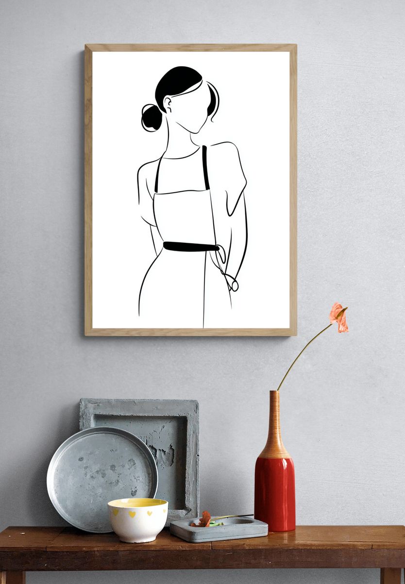 Minimalist Line Art Woman Poster. — room view 3