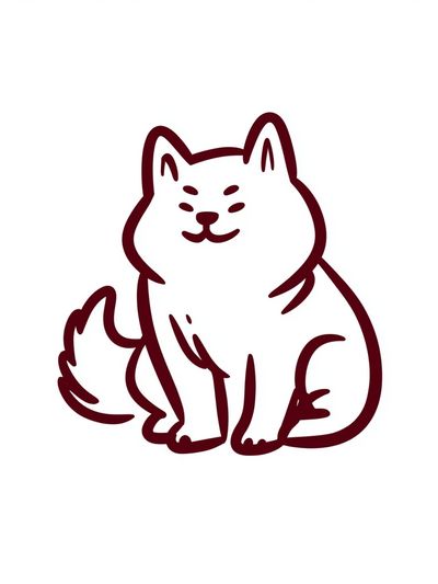Cute Cat Line Art Poster.