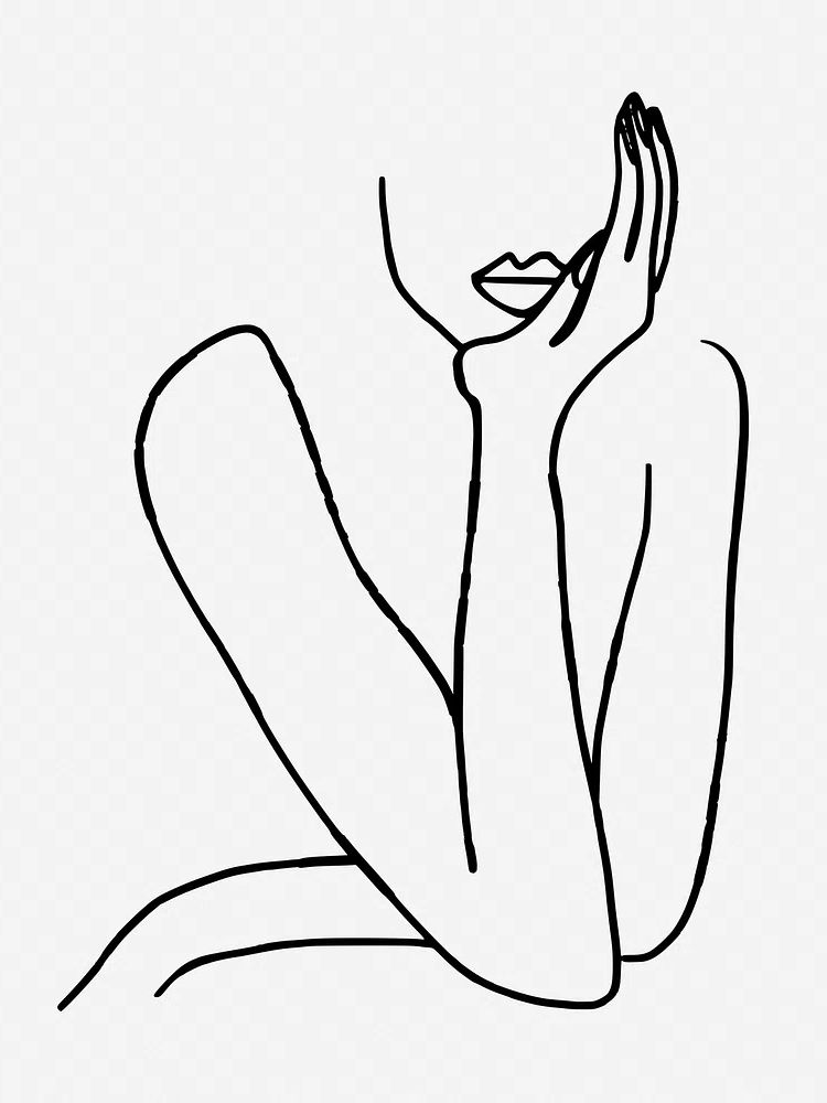 Line art woman, hand drawn. poster — minimalist art