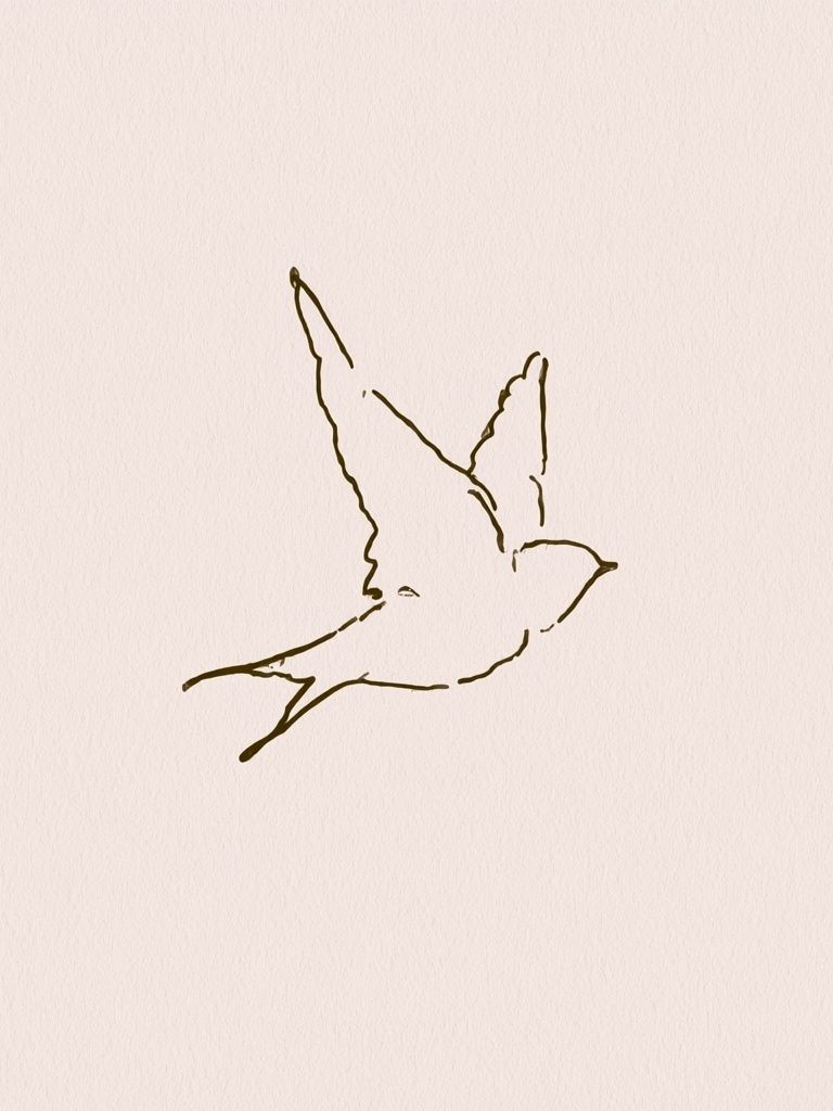 Flying Bird Line Art Poster. poster — minimalist art