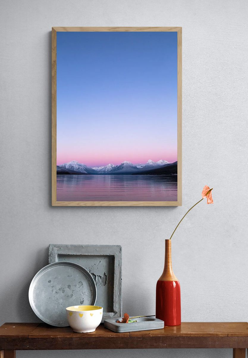 Mountain Lake at Dawn — Photography Print. — room view 3