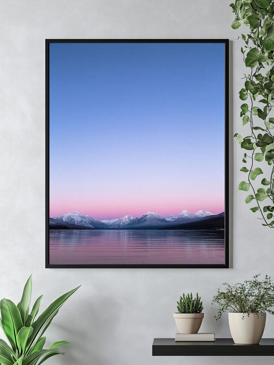 Mountain Lake at Dawn — Photography Print. — room view 4