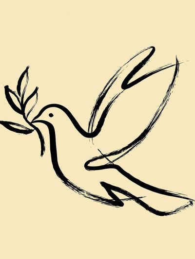 Minimalist Dove Line-Art Poster. poster