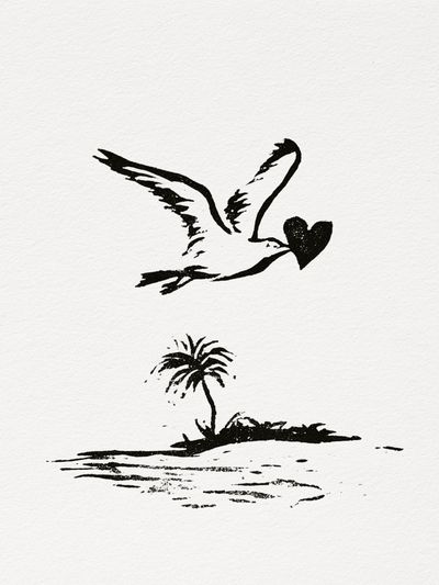 Love Bird Island Minimalist Print. poster