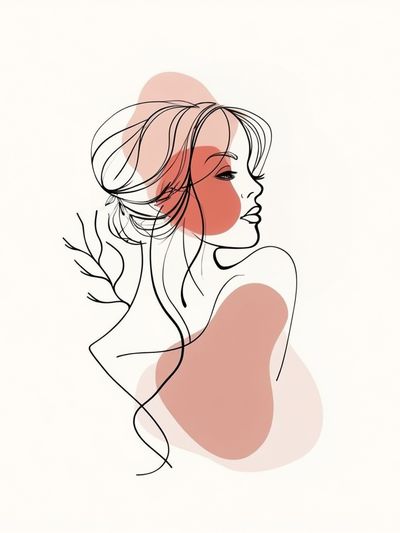 Minimalist Woman Line Art Poster.