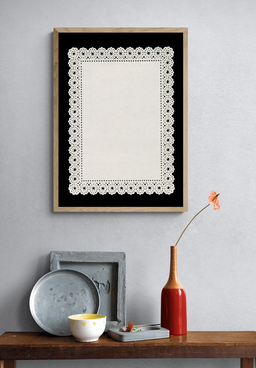 Lace Doily Border Minimalist Print. — room view 3
