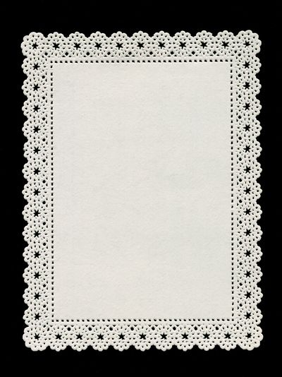 Lace Doily Border Minimalist Print.