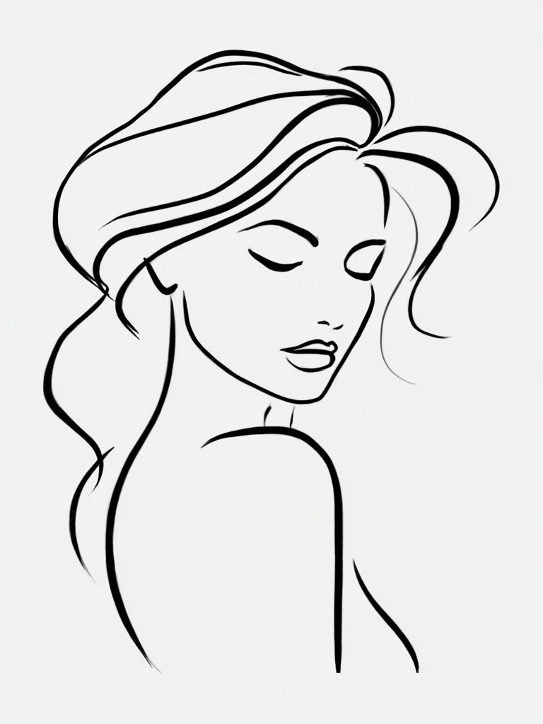 Elegant Woman Line Art Poster. poster detail