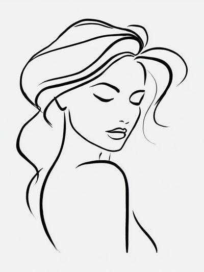Elegant Woman Line Art Poster.