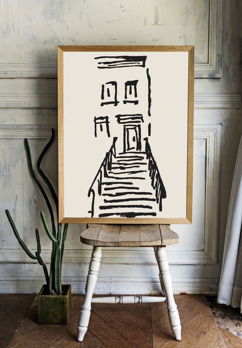 Staircase Minimalist Poster. room preview