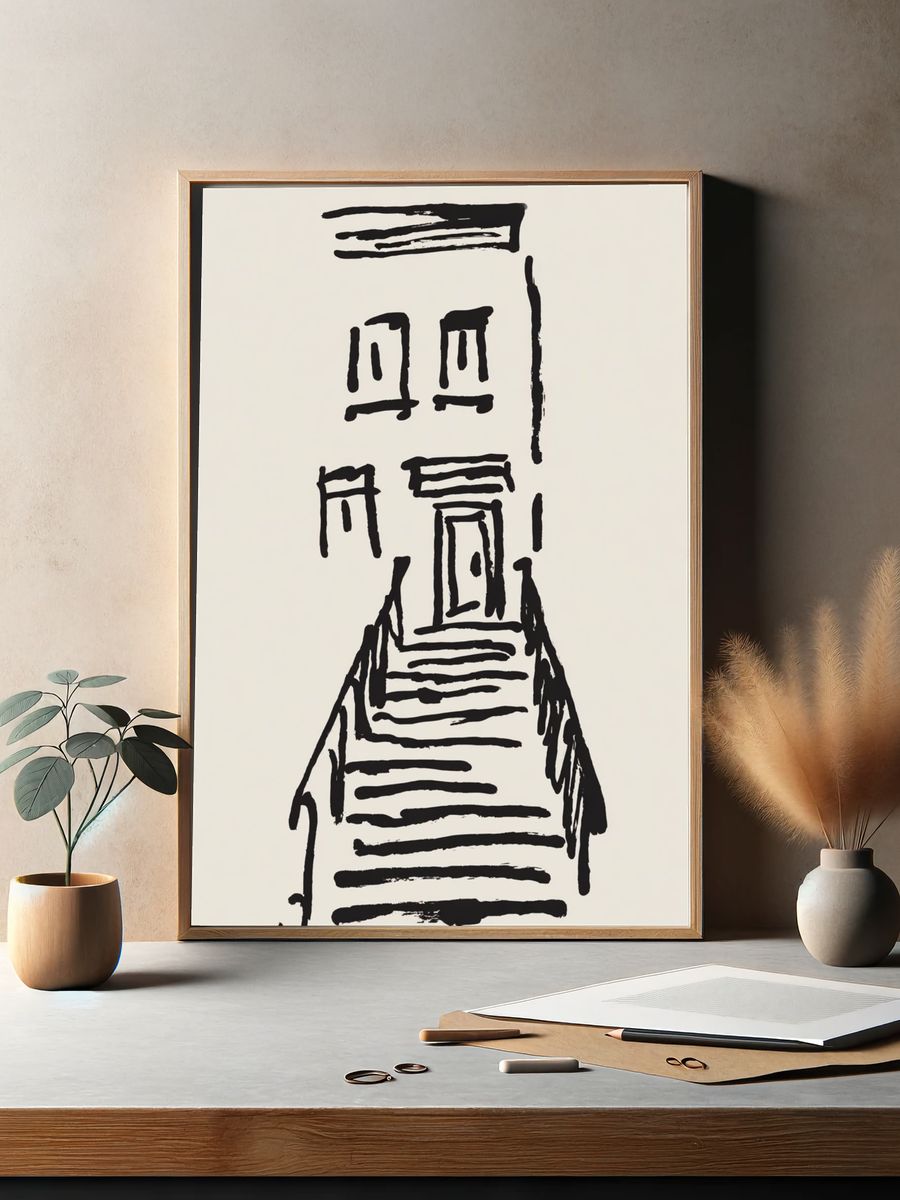 Staircase Minimalist Poster. — room view 2