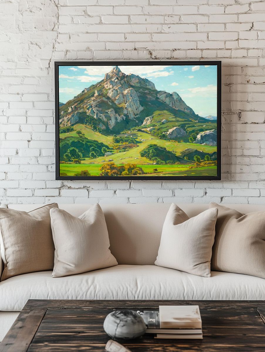 Majestic Mountain Landscape Poster. room preview