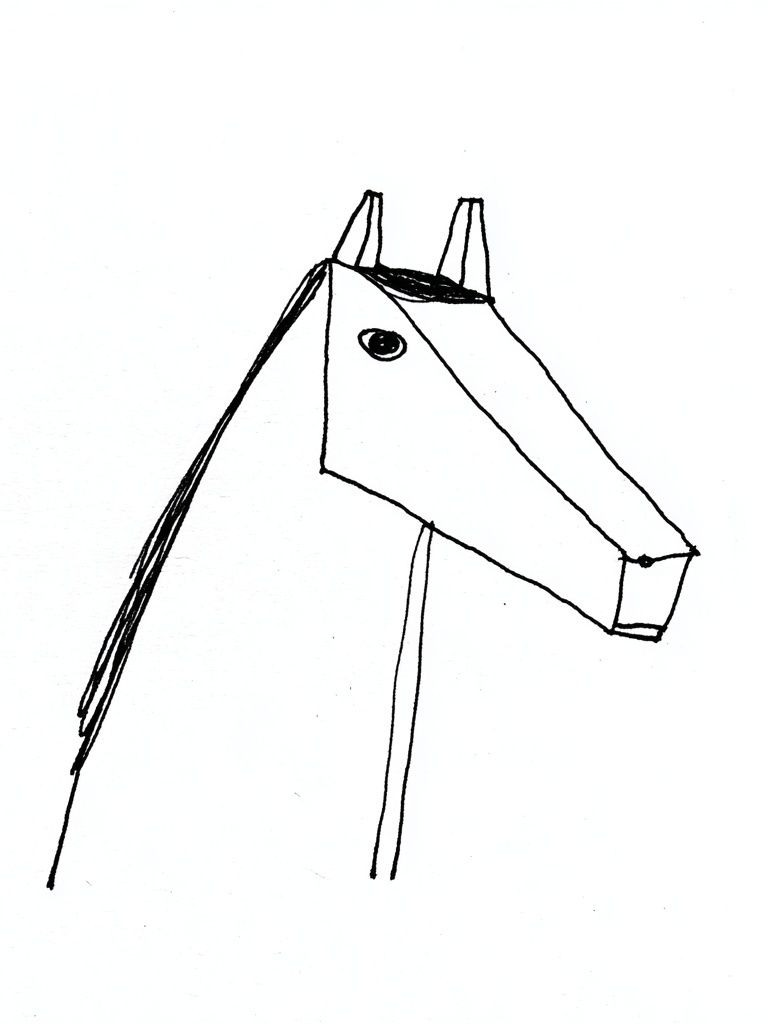 Minimal Horse Line-Art Poster. poster — minimalist art