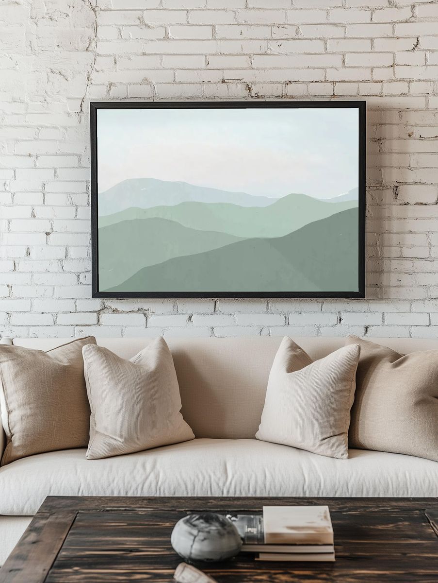 Serene Mountain Landscape Poster room preview