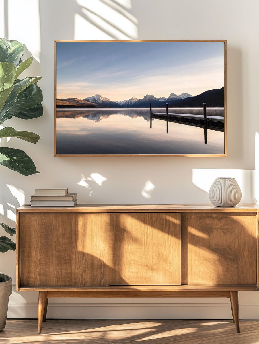 Mountain Lake Sunrise Poster. — room view 3