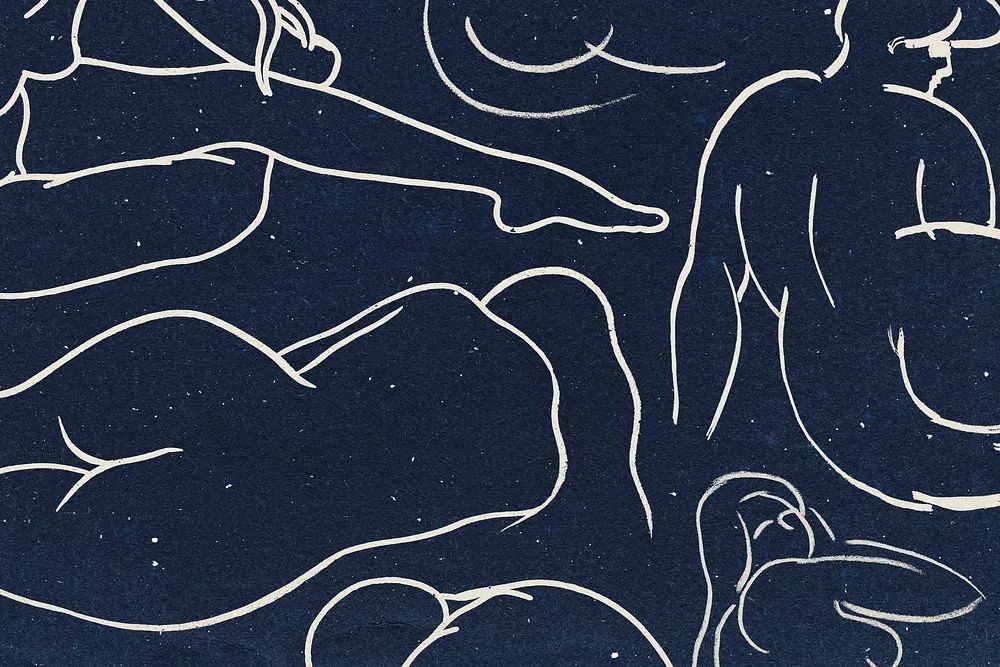 Nude lady drawing pattern background. poster detail