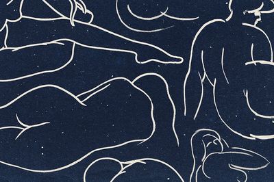Nude lady drawing pattern background.