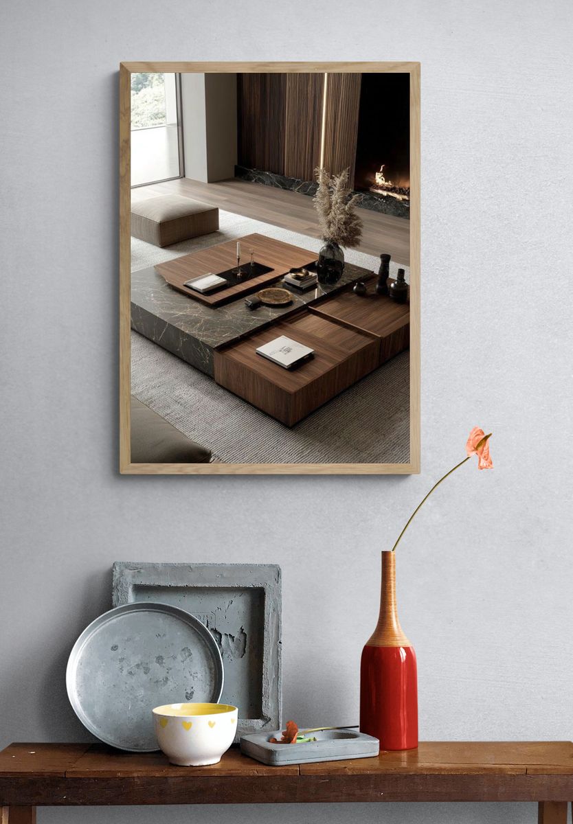 Modern Minimalist Living Room Poster. — room view 3