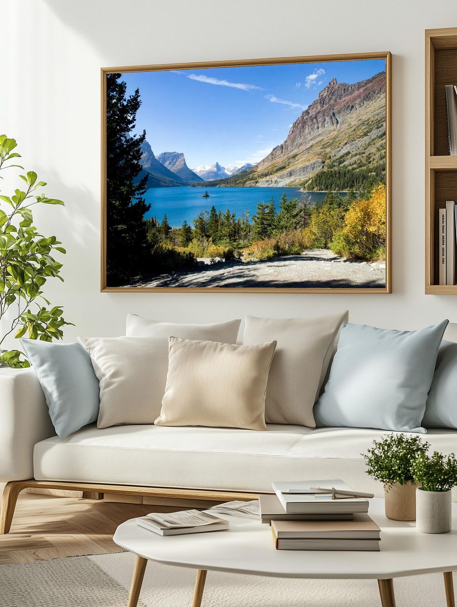 Mountain Lake Landscape Poster. — room view 2