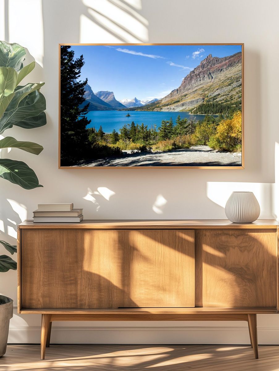 Mountain Lake Landscape Poster. — room view 3