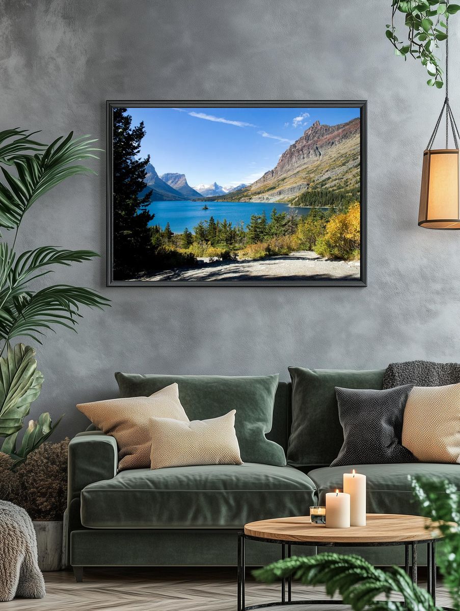 Mountain Lake Landscape Poster. — room view 4