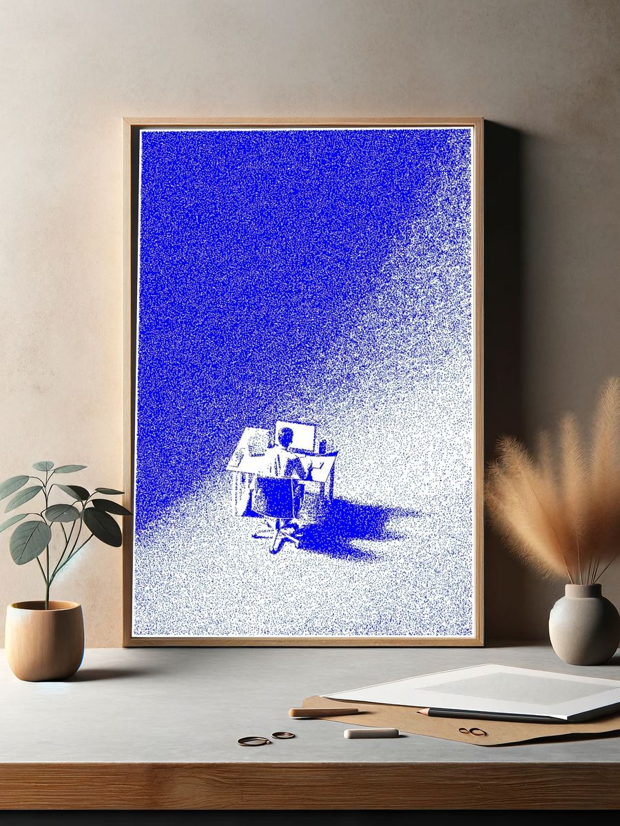 Working Late — Minimalist Print. — room view 2