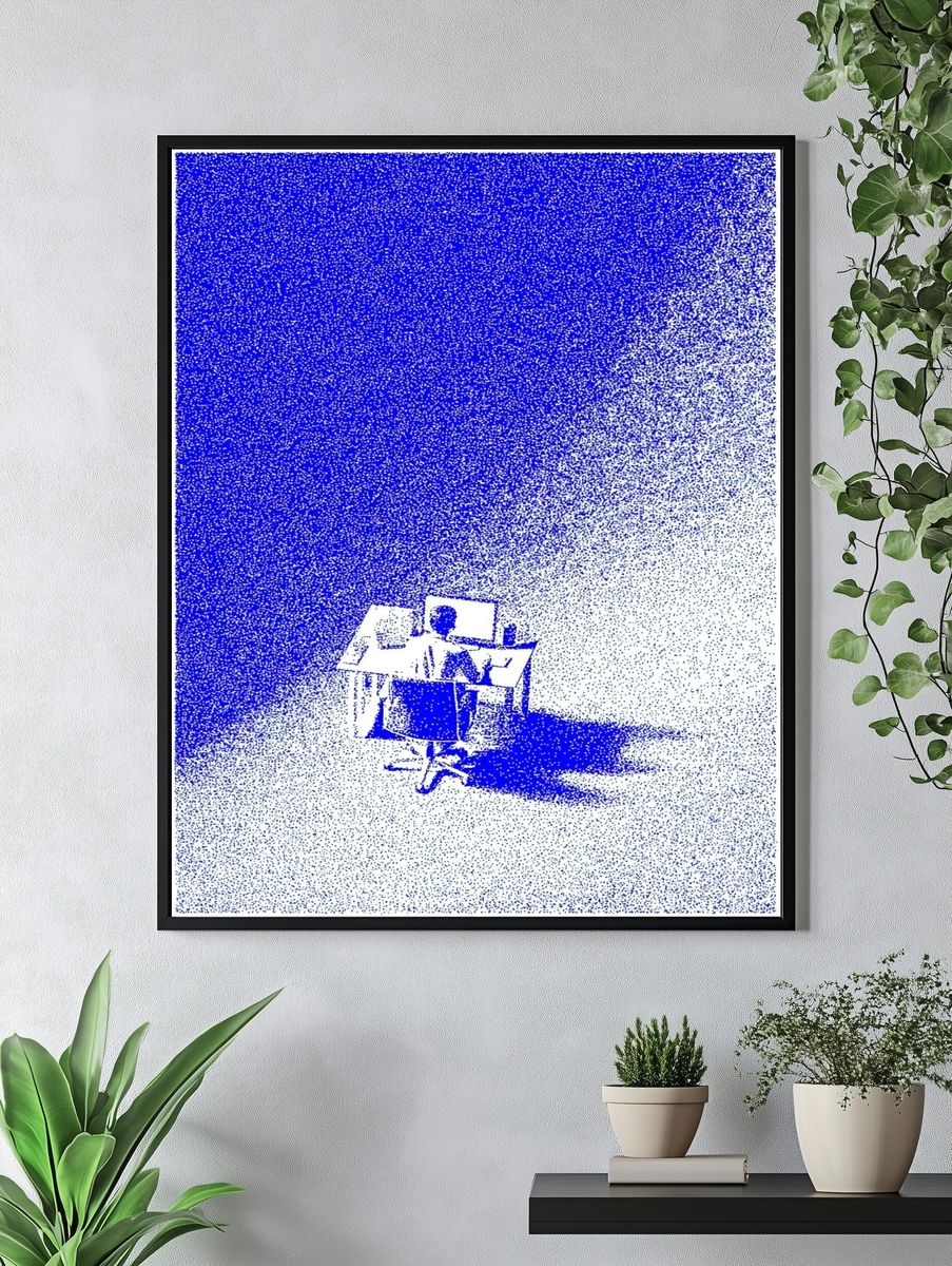 Working Late — Minimalist Print. — room view 4