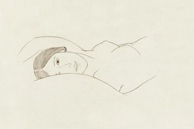 Serene Woman Lying Down — Minimalist Print