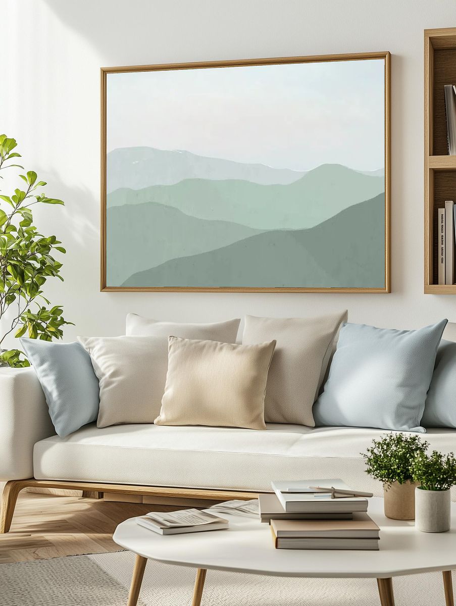Mountain Landscape — Minimalist Print. — room view 2