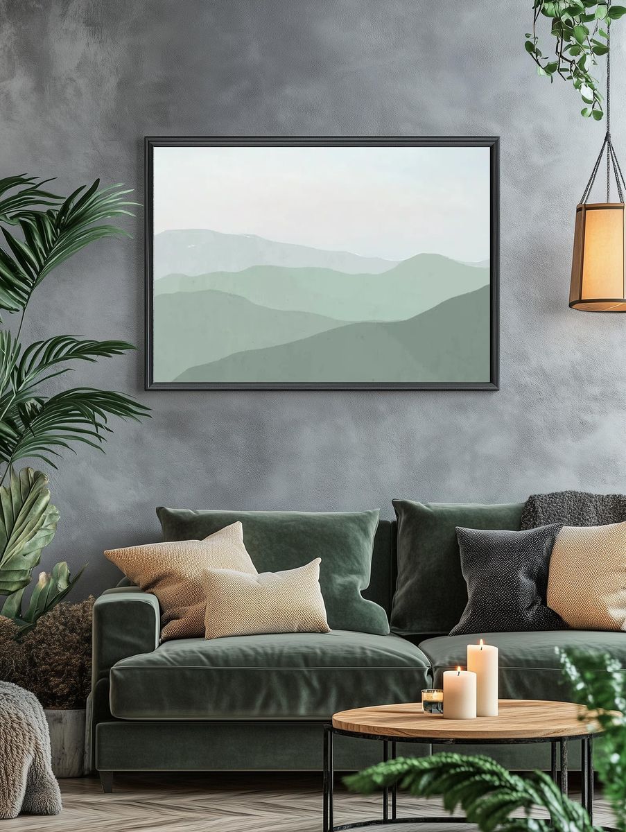Mountain Landscape — Minimalist Print. — room view 4