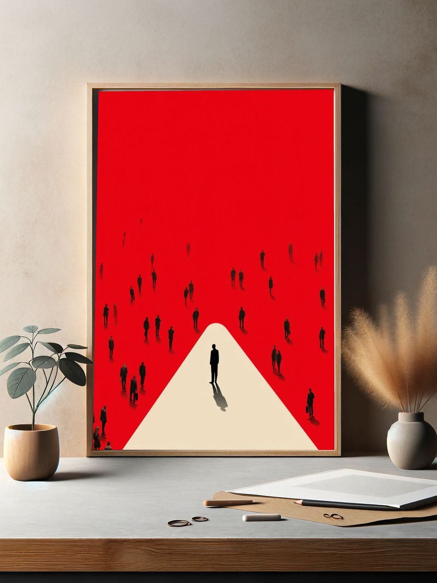 Silhouette in Red — Minimalist Print. — room view 2