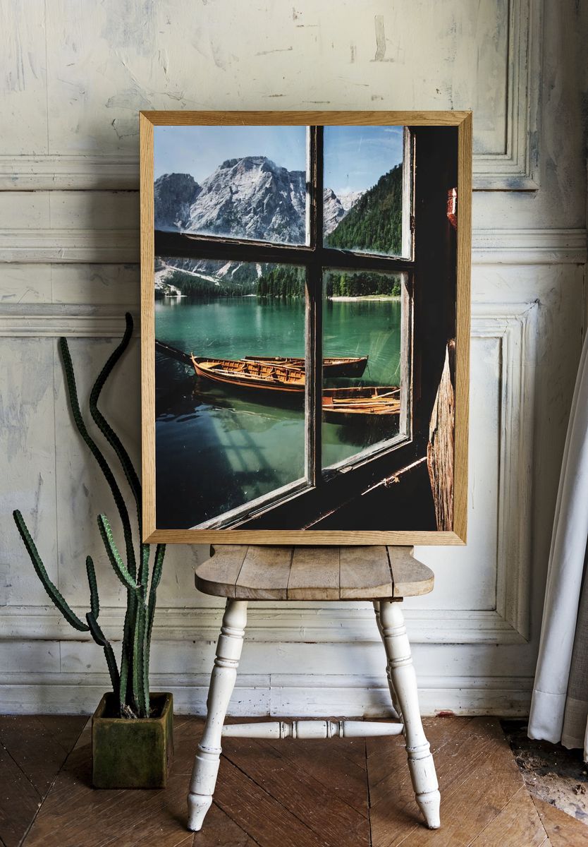 Mountain Lake View — Photography Print. — room view 1