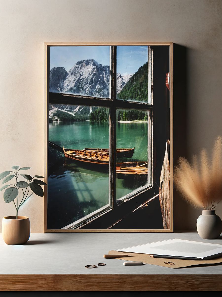 Mountain Lake View — Photography Print. — room view 2