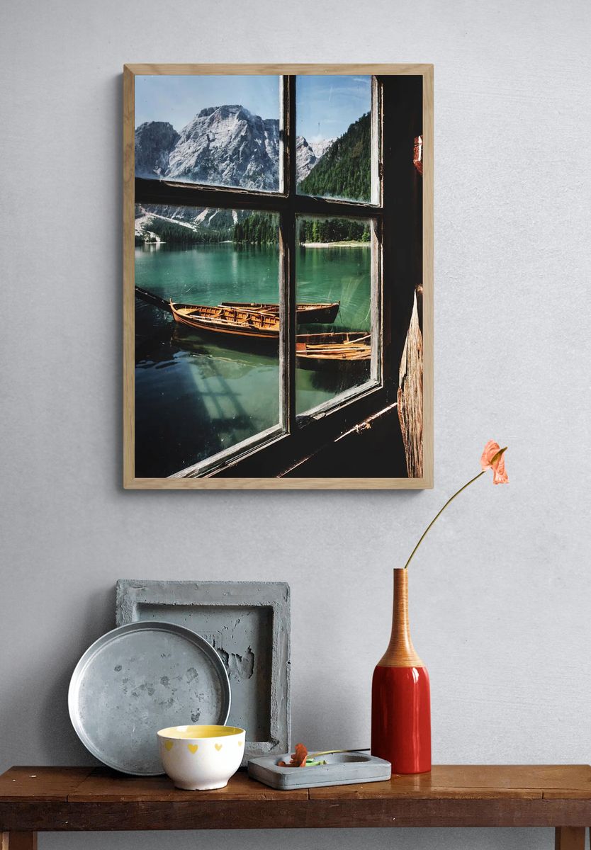 Mountain Lake View — Photography Print. — room view 3
