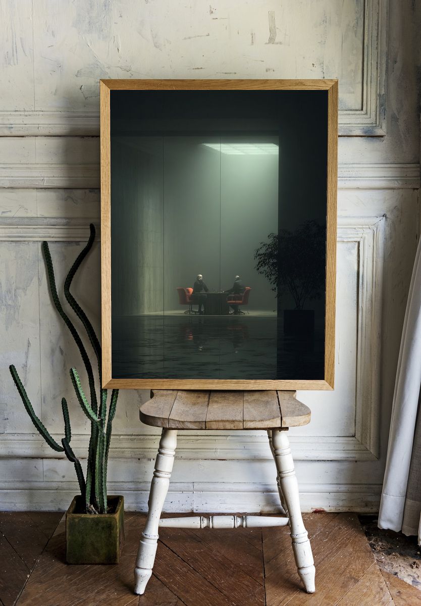 Mysterious Meeting — Minimalist Print room preview