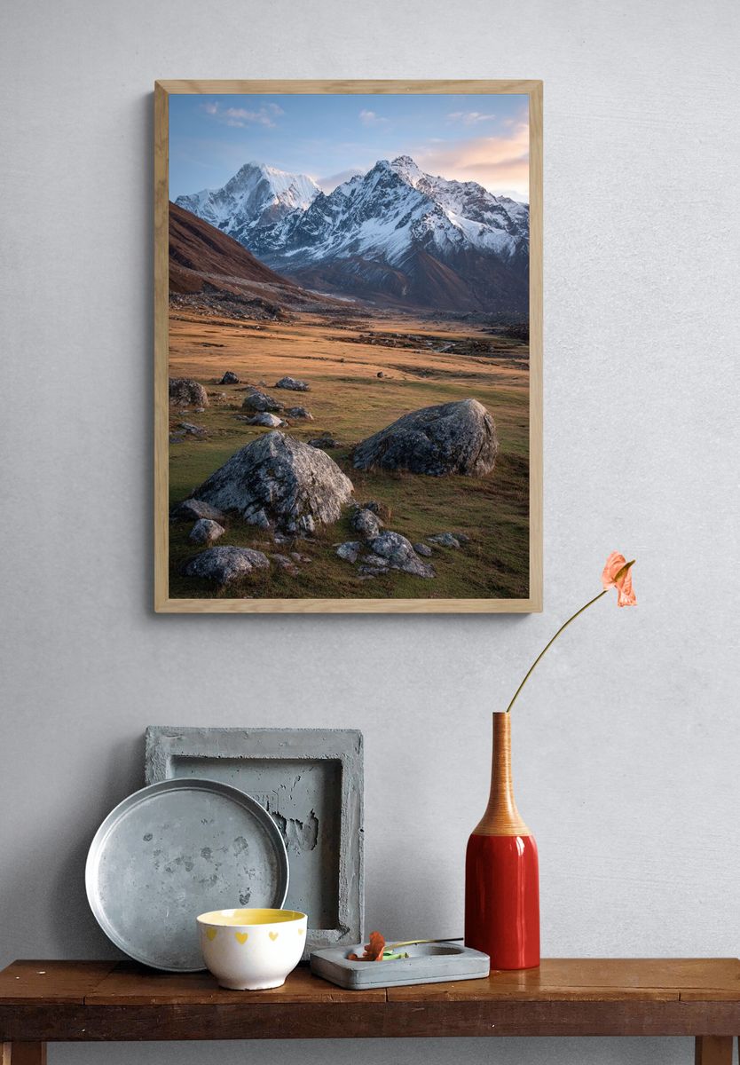 Majestic Mountain Range — Nature Poster. — room view 3