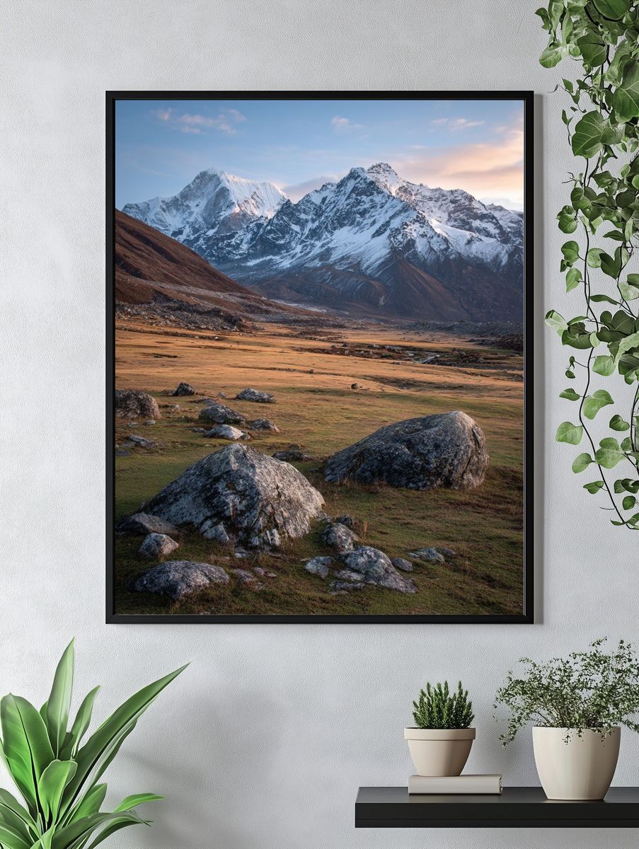 Majestic Mountain Range — Nature Poster. — room view 4