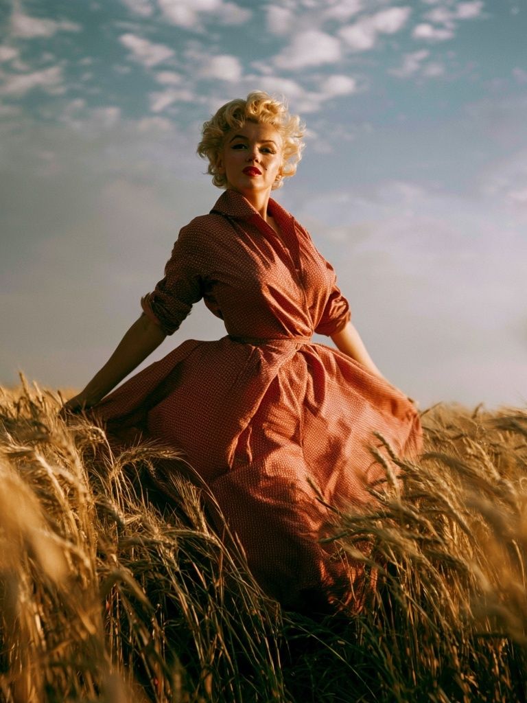 Marilyn Monroe Field Portrait Print. poster — photography art