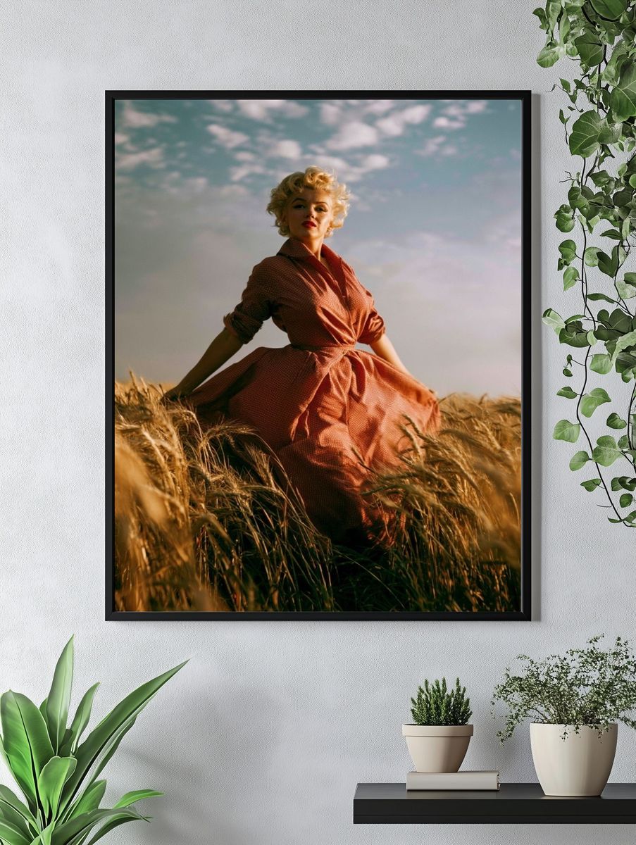 Marilyn Monroe Field Portrait Print. — room view 4