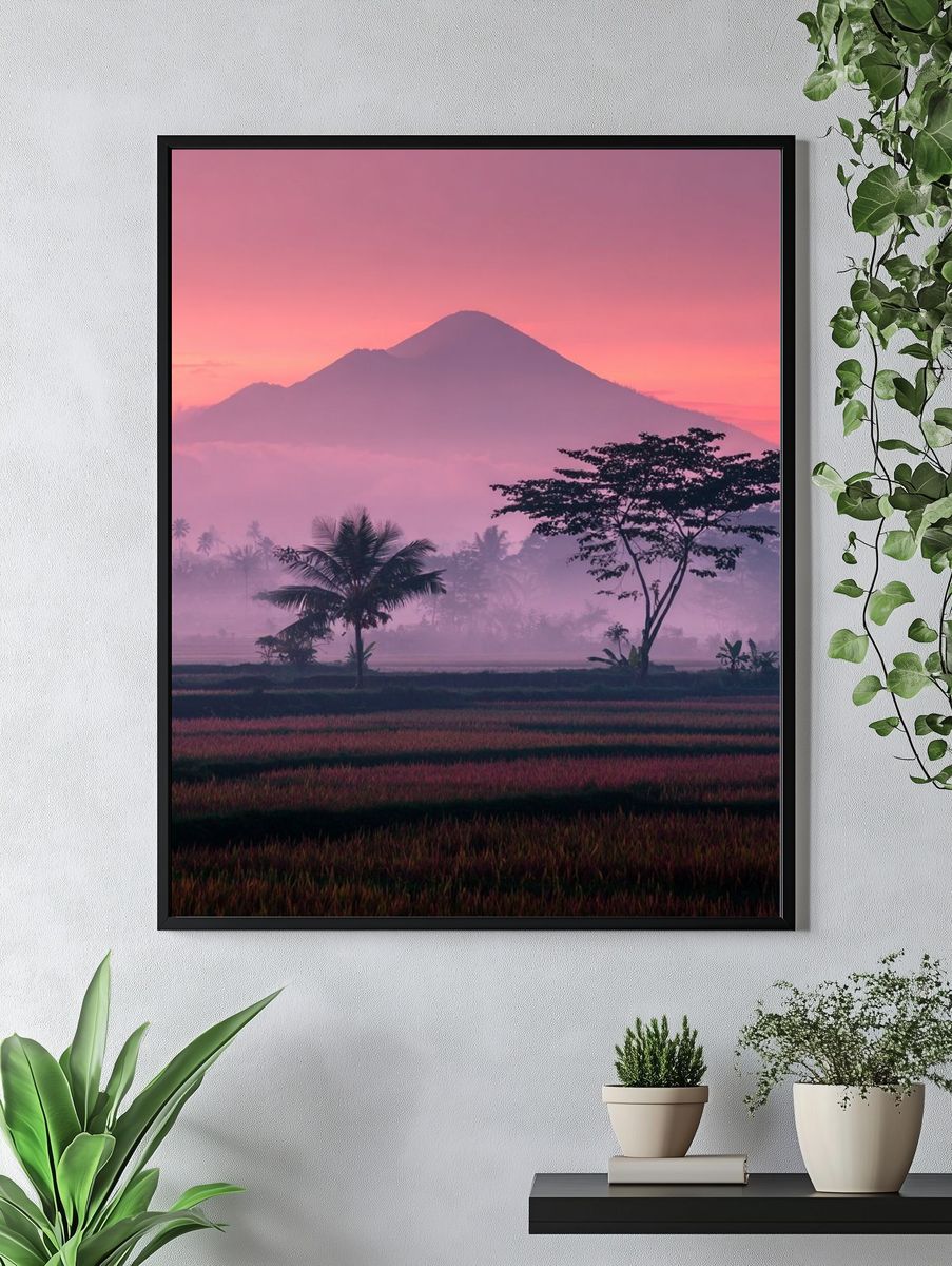 Misty Mountain Sunrise Poster. — room view 4