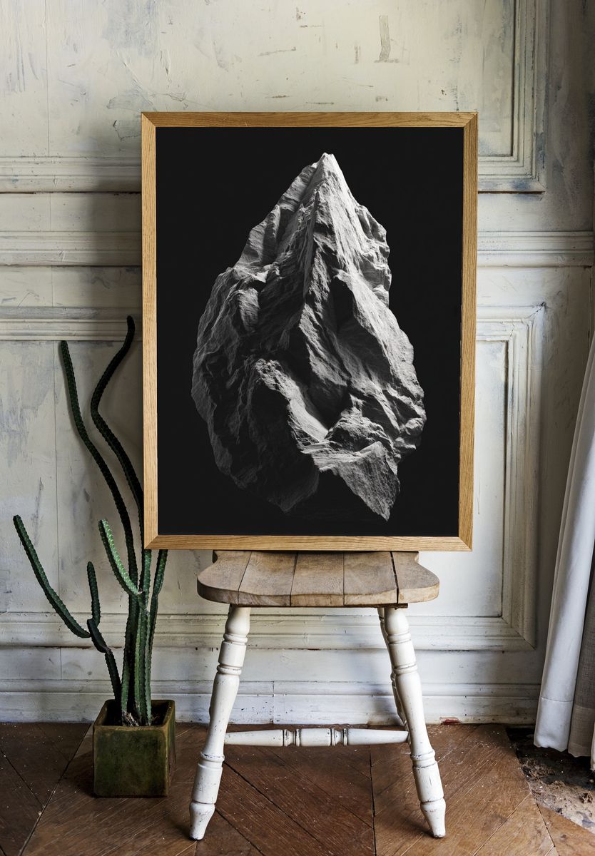 Monochrome Mountain Peak Poster. — room view 1