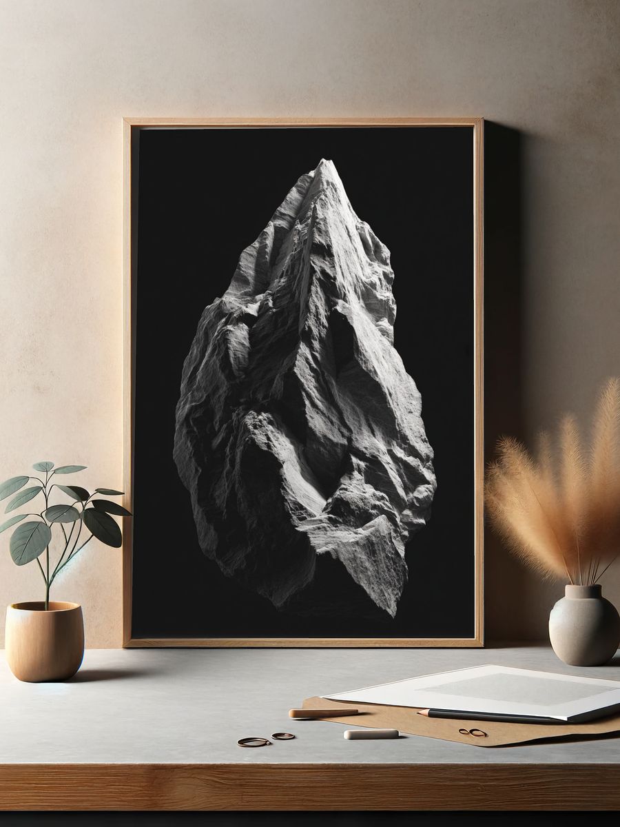 Monochrome Mountain Peak Poster. — room view 2